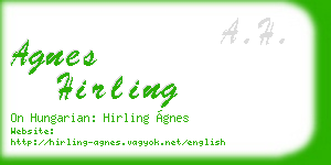 agnes hirling business card